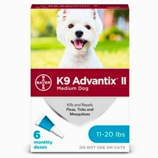 Bayer K9 Advantix II Flea & Tick Spot Treatment for Dogs, 11-20 lbs - 6 Pack NEW