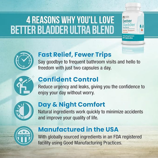 Better Bladder Ultra Control – Bladder Support Supplement with Vitamin D3 | 60 Capsules