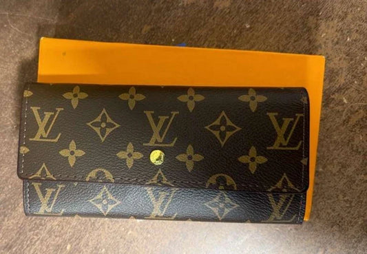 Authentic Louis Vuitton Monogram Sarah Long Wallet – Brown Coated Canvas