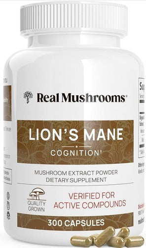 Brain Mushroom Immune Support Supplement – Memory & Focus Formula | Vegan Capsules | 300 Count