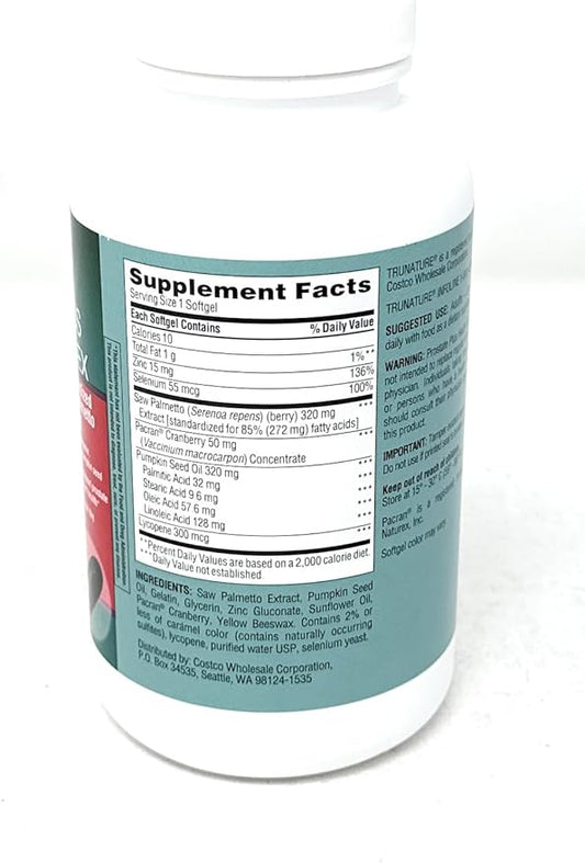 TruNature Prostate Plus Health Complex – Saw Palmetto, Zinc & Lycopene | 250 Softgels